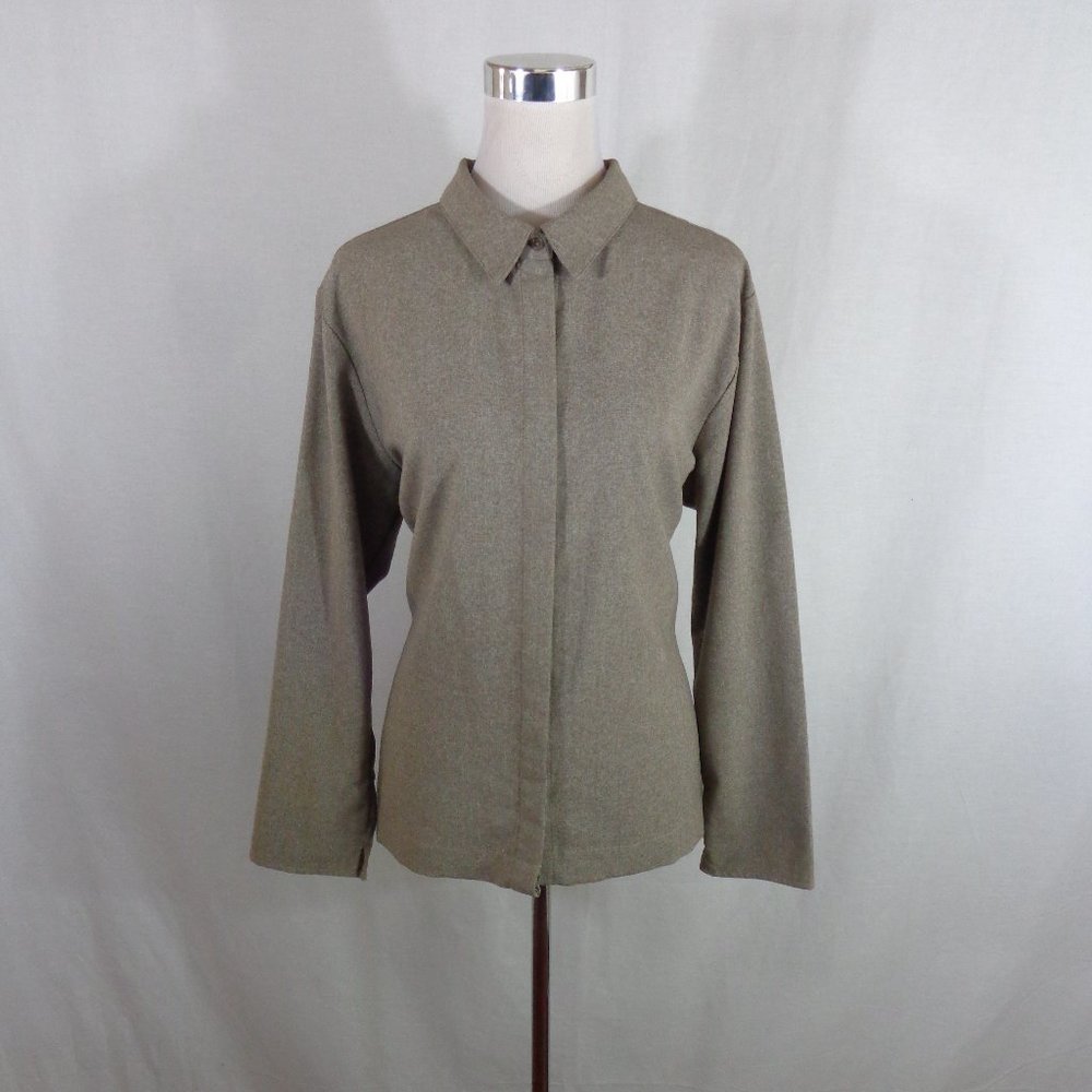 ERIK STEWART WOMEN'S SHIRT-JACKET SZ XL BROWN.